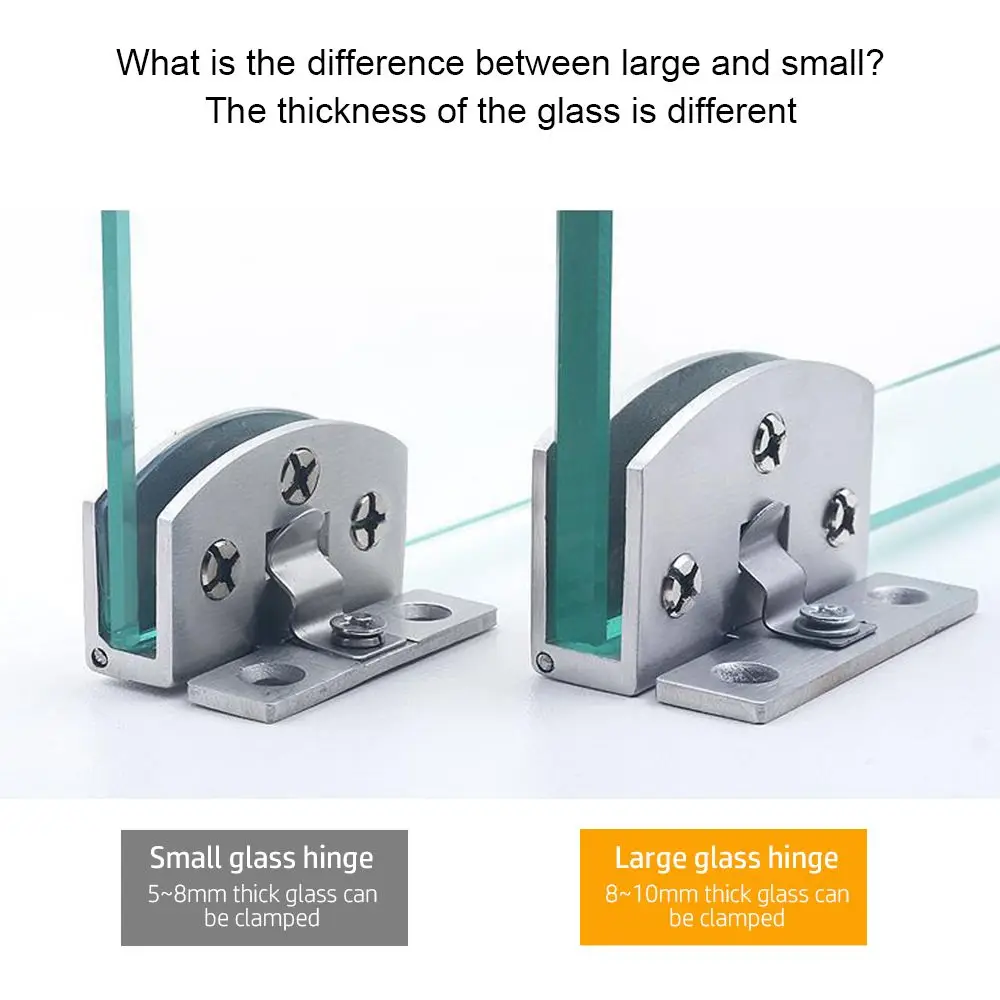 Glass cabinet door hinge cabinet display cabinet door clip furniture hardware hinge with screws suitable for 5-8mm glass doors