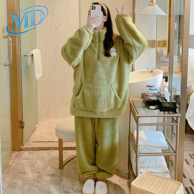md-plus-size-4xl-100kg-winter-warm-coral-fleece-pajamas-sets-long-sleeve-top-and-pants-sleepwear-suit-women-female-warm-homewear