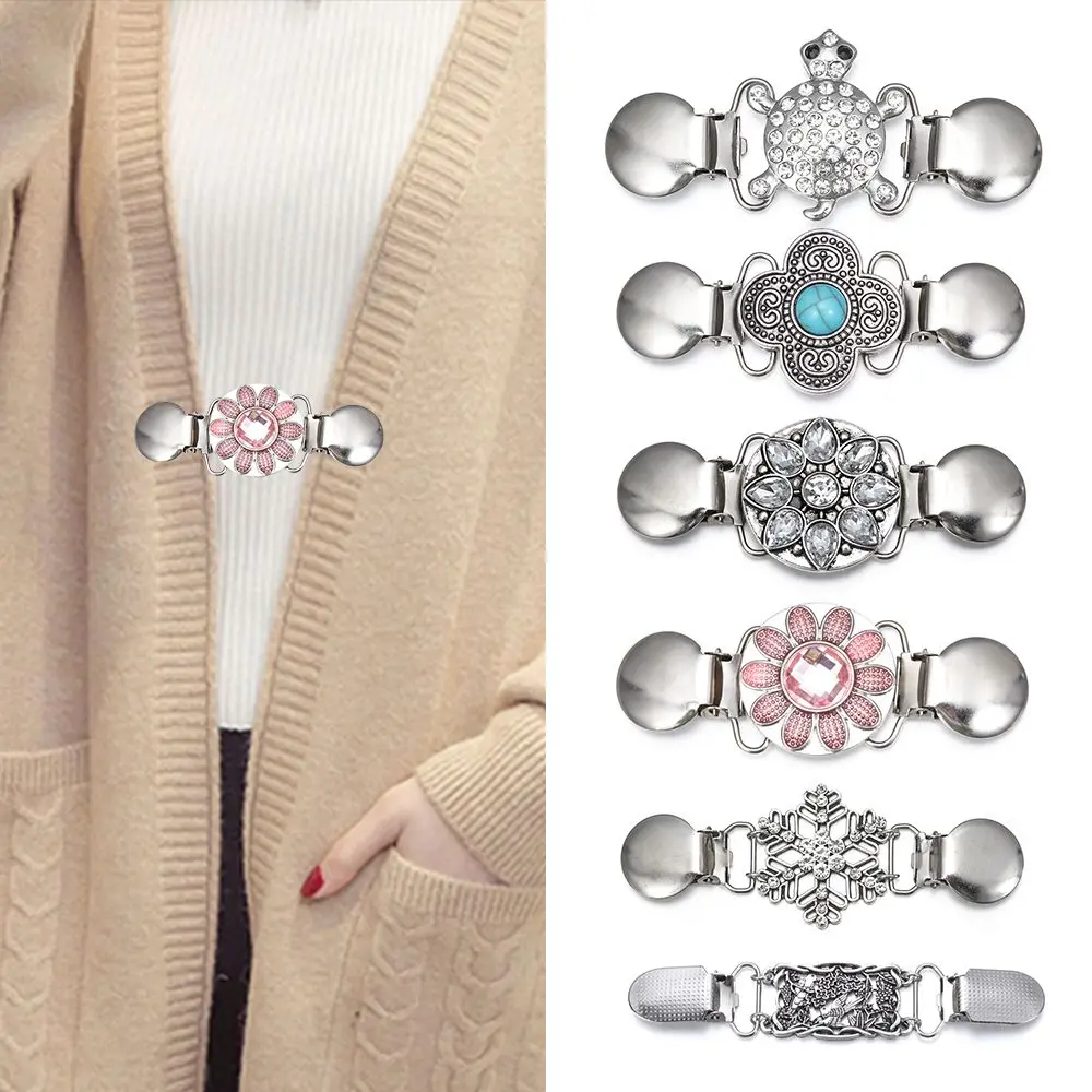 

Fashion Charm Gift Rhinestone Retro Turquoise New Clip Clasps Shawl Brooch Cardigan Clip Sweater Blouse Pin