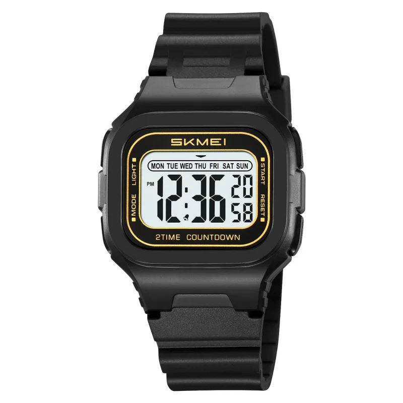 SkmeiOutdoor Sports Student Watch Relógio eletrônico multifuncional à prova d'água Relógio eletrônico quadrado de moda com tempo duplo