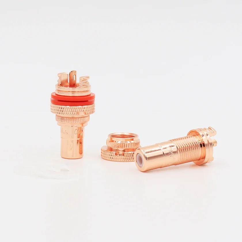 High Performance Pure Red copper Plated RCA socket 4pieces