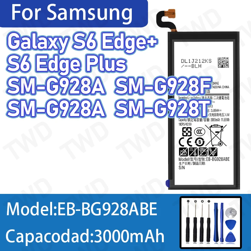 EB-BG928ABE 3000mAh Large capacity Battery For Samsung Galaxy S6 Edge+ Batteries New High Quanlity+Free Tools