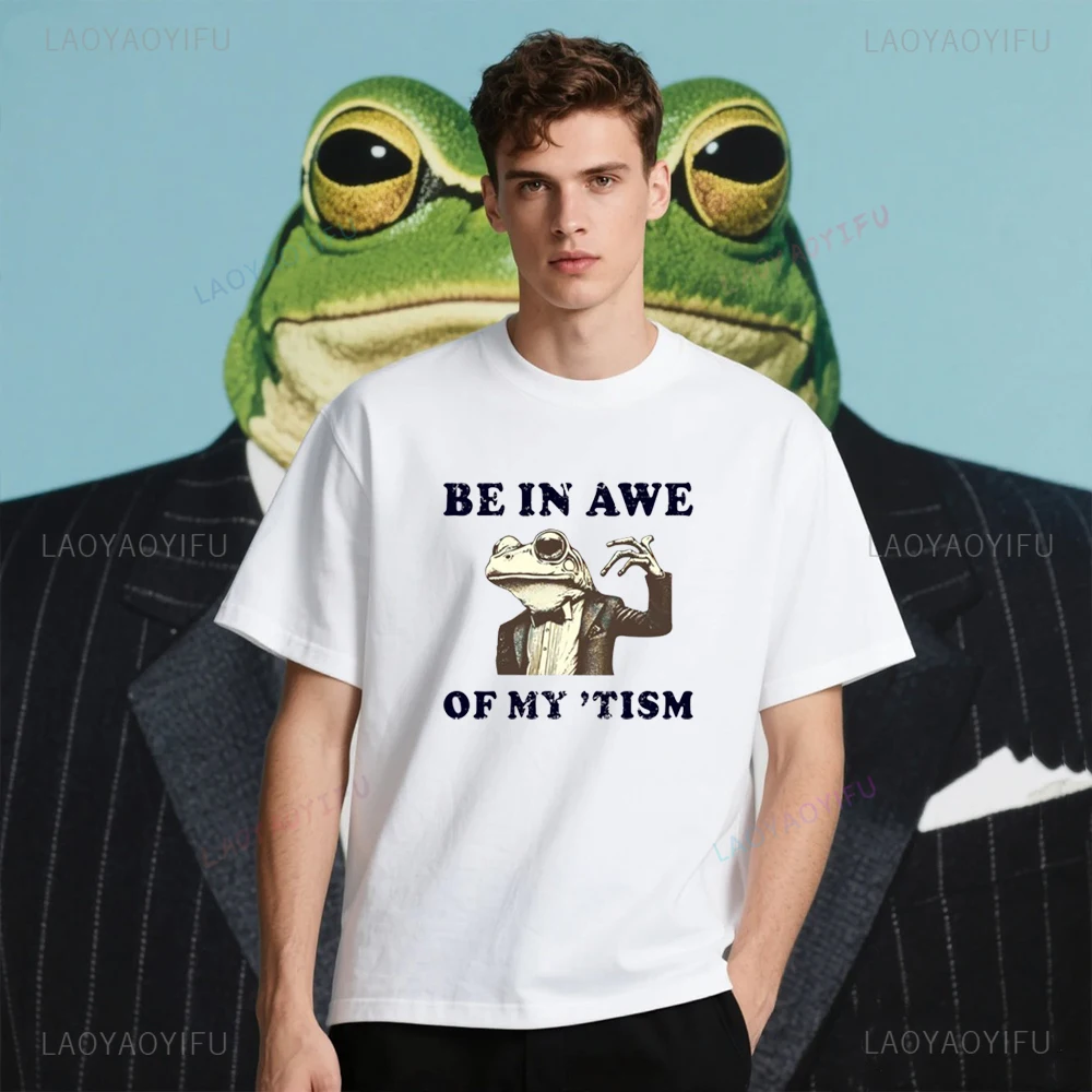 Soyez d'une aigui du mon Tisme drôle grenouille autisme imprimé t-shirt hauts costume humoristique grenouille hauts t-shirt unisexe haute qualité coton t-shirt