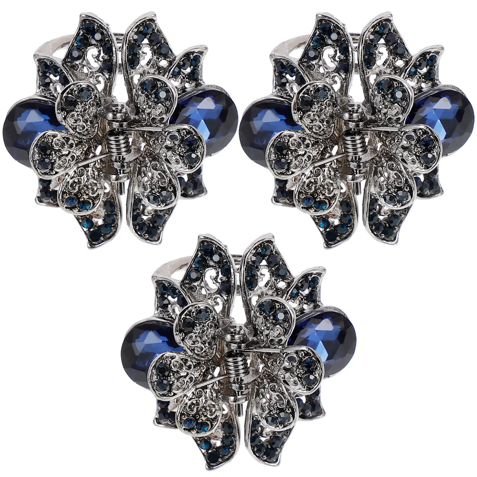 

3Pcs Zinc Alloy Hair Claw Clip Hollow Decorative Hair Clip Sturdy Hairpin for Makeup Bath Face Washing Travel Decorative Hairpin