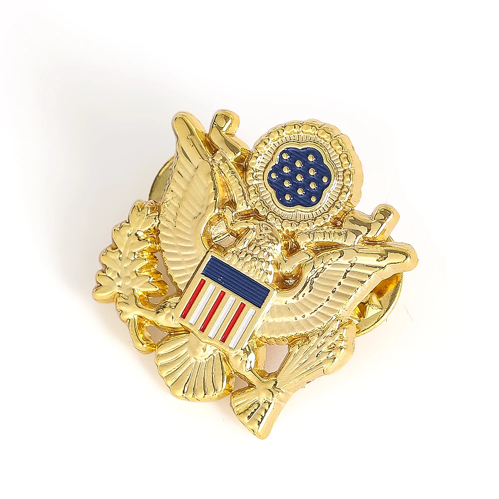 Stainless Steel USA Emblem Brooch Classic American Eagle Enamel Lapel Pin for Bag Clothes Jacket Badge Fashion Statement Jewelry