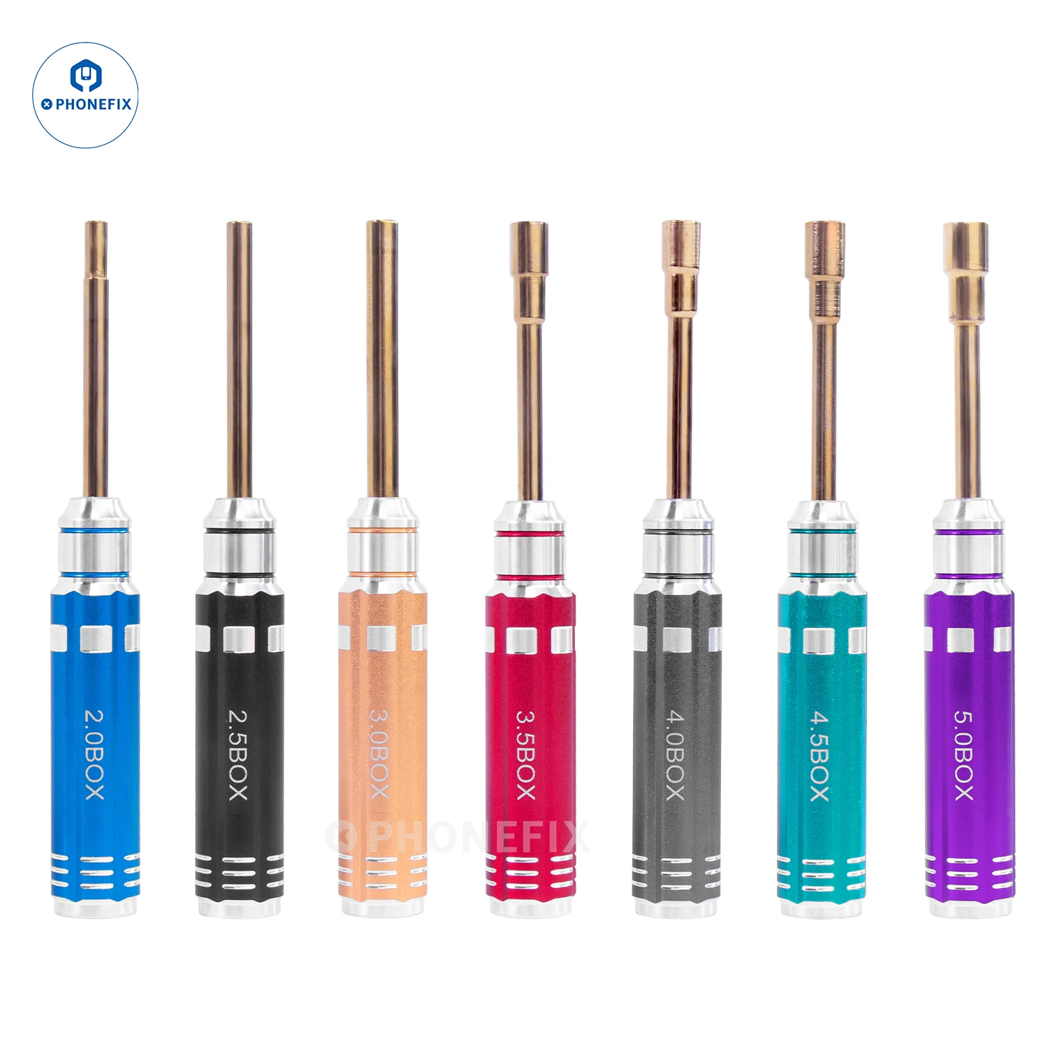 

7PCS RC Hex Nut Driver Tool Set 2.0 2.5 3.0 3.5 4.0 4.5 5.0 Box Socket Driver Set Hexagon Nut Wrench For RC Mini Crawler Car