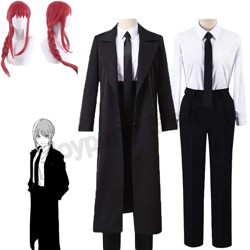 

Anime Chainsaw Man Makima Cosplay Costumes Makima Cosplay For Men Women Suits Wigs Trench Shirt Tie Pants Halloween Uniform