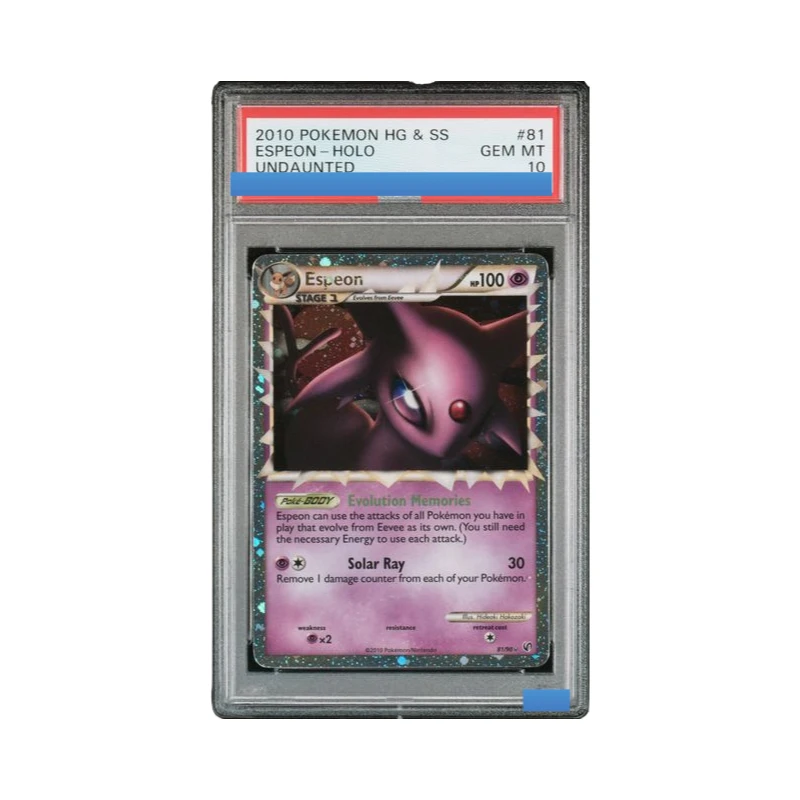 

Proxy 2010 POKEMON HEARTGOLD & SOULSILVER UNDAUNTED #81 ESPEON-HOLO MEW-HOLO Authentication Grading 10 Collection Game Card