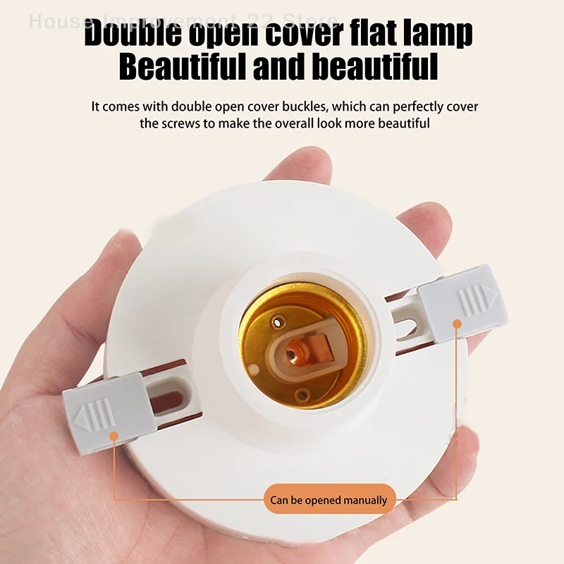 

1/5PCS Flat Light Bulb Socket Holder Adapter 220V E27 Screw Lamp Stand Base Cap Socket White Ceiling Light Lamp Bulb Fixing Base