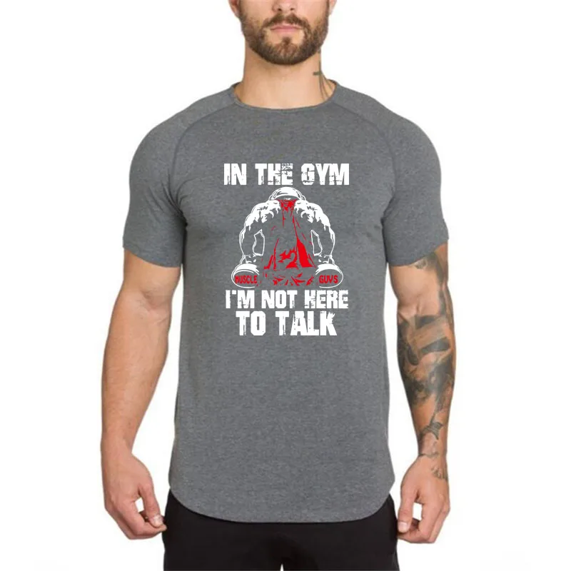 الصيف القطن تنفس تي شيرت رياضة اللياقة البدنية كمال الاجسام العضلات الرياضة رجالي عادية كم قصير سليم صالح الجري طاقم الرقبة T #6