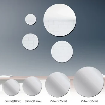 아크릴 거울 스티커, 자체 접착 벽 장식 스티커, 장식 작은 원형 거울 데칼, 복도 벽 장식용 DIY