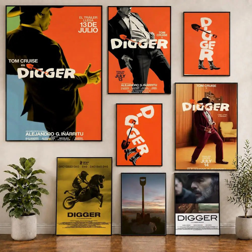 2026 Film D-Digger Black Comedy Poster PVC HD Peel and Stick Modern Poster Home Office Living Room Dining Room Wall Decor