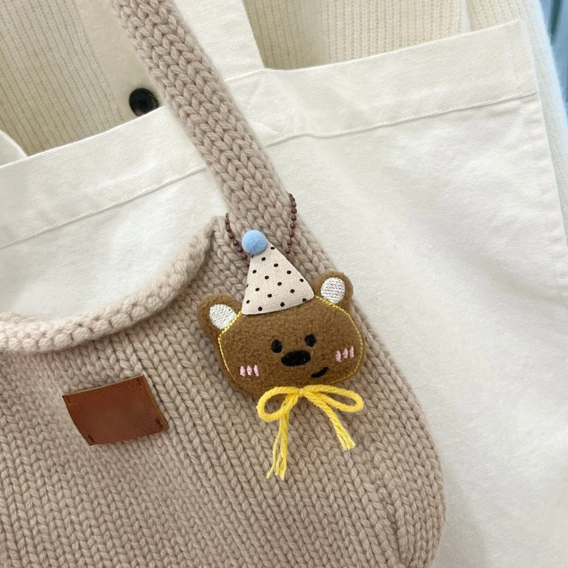 Adorável dos desenhos animados urso de pelúcia pingente bonito macio pelúcia boneca chaveiro saco pingente mochila decoração para presentes do melhor amigo