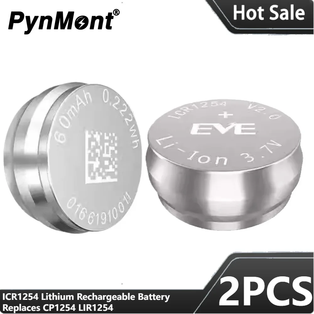 2PCS ICR1254 Lithium Rechargeable Battery CP1254 LIR1254 LIR 1254 3.7V for Toy Bluetooth Headset Shaver Mouse Button Coin Cells