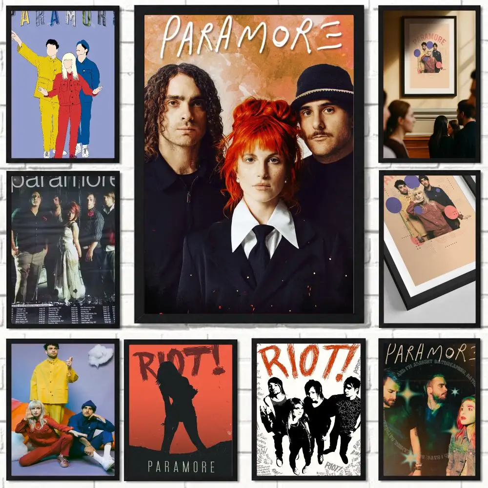 band P-Paramore-E Poster Self Adhesive Wall Decor for Modern Home Cafe Office and Bar