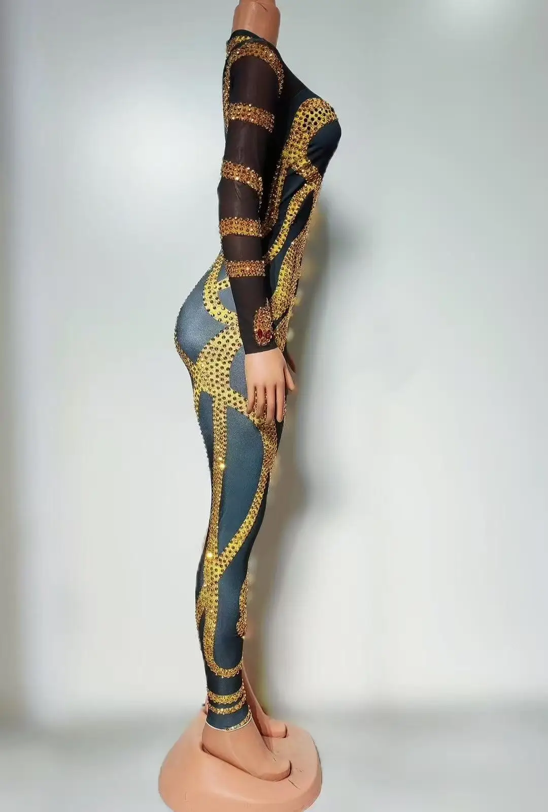 Sexy Birthday Celebrate Event Photo Shoot Wear Singer Dancer Performance Show Gowns Costume Sparkly Rhinestones Jumpsuit