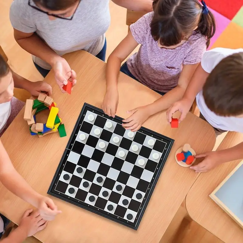 

Chess Set Multifunctional Checkers Set Educational Checkers Board Game Portable Learning Activities For Kids Adults