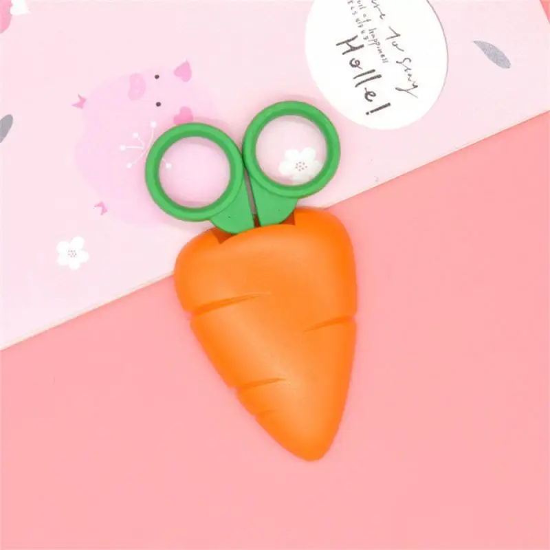 5PCS Mini Children Fruit Scissor With Magnetic Sticker Fridge Magnet Carrot Strawberry Grape Banana Cute Small Safe Scissor