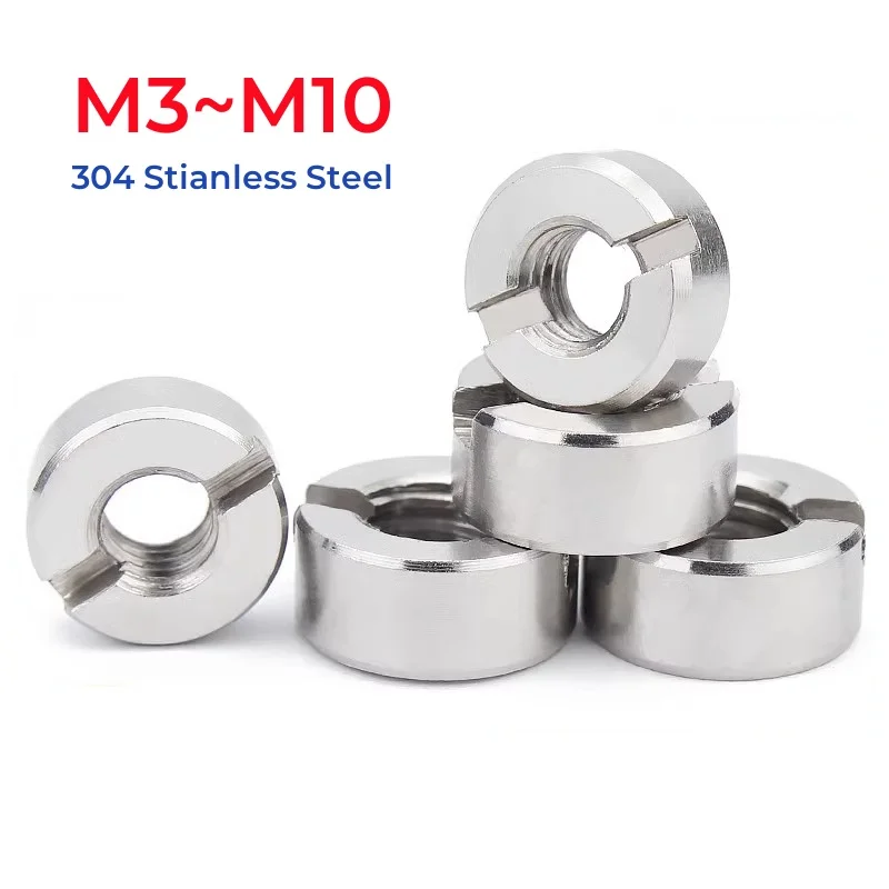 

GB817 M3 M4 M5 M6 M8 M10 304 Stianless Steel Slotted Round Nut End Face With Groove Round Nuts