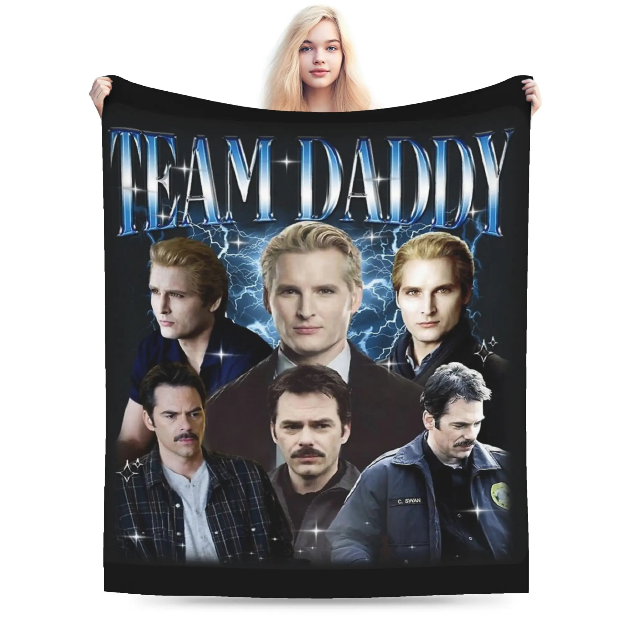 Team Daddy Twilight Movie Blankets Fleece  Winter  Portable Super Soft Throw Blankets for Bed Couch Bedding Throws