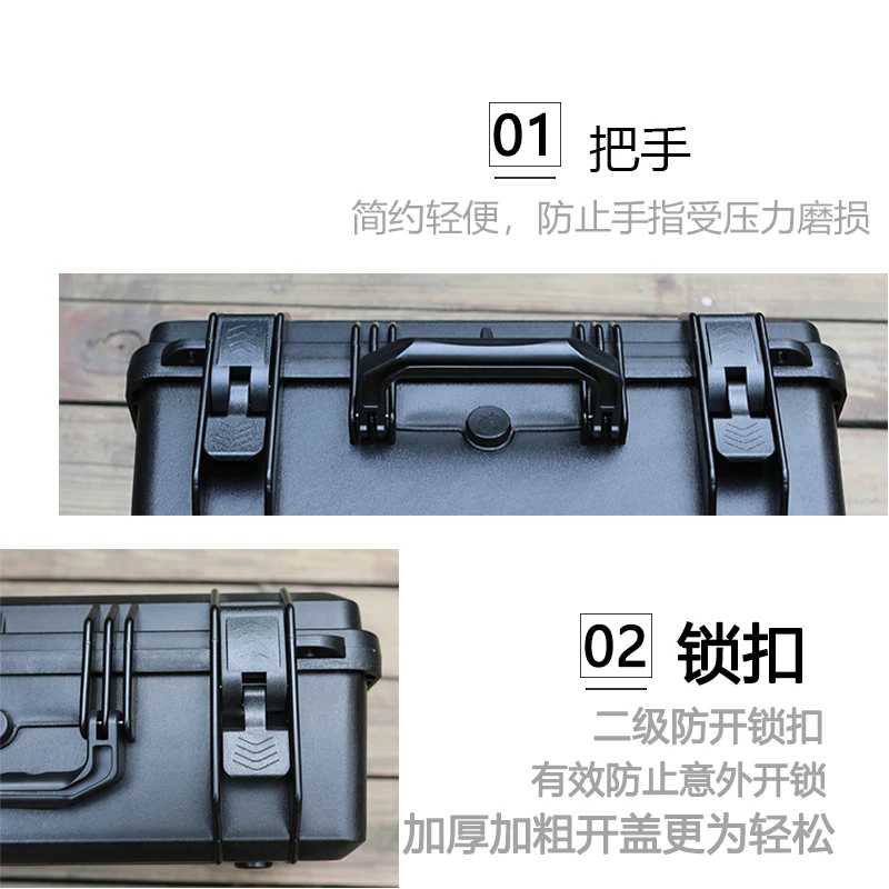 Tactical ABS  Resin Protective Safety Toolbox Shockproof Portable Storage Box Glock G17 Safety Protection Gun Box