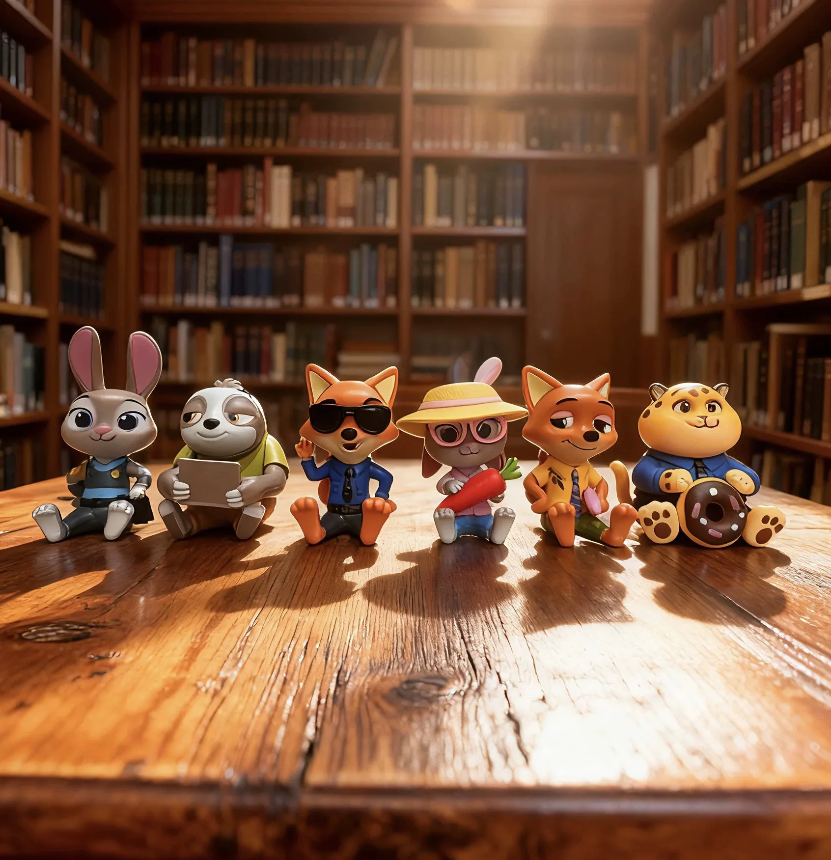 صديقة للبيئة مادة PVC تصميم كرتوني متعدد المشاهد قابل للتكيف، زينة Zootopia، لعبة تزيين كعكة السيارة القابلة للجمع #1