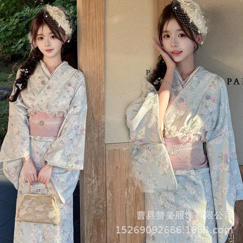 New Japanese Traditional Kimono Women's Yukata Photo Improved Clothing Japanese God Girl Photo Photography Dress