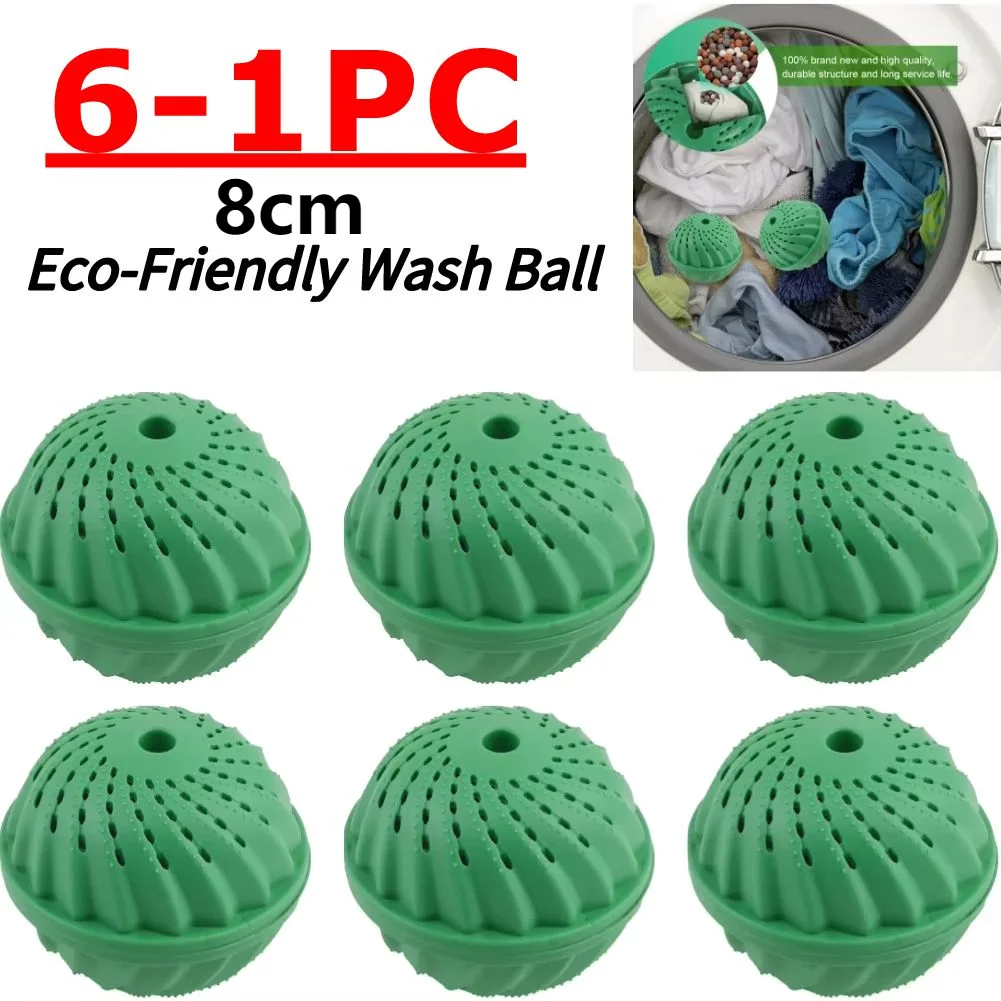 6-1PC Washing Balls Eco Friendly Laundry Balls Reusable Non-Chemical PVC Wash Ball for Washing Machine Wash Balls 8cm