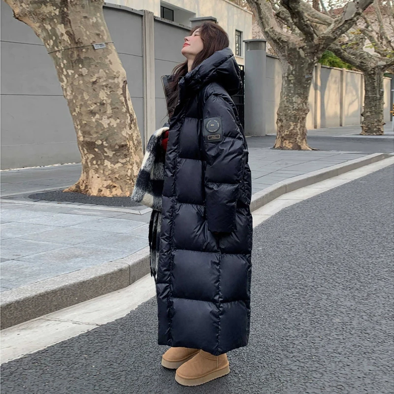 Gidyq Winter Warm Long Parkas Women Korean Fashion Thick Zipper Black Puffy Coats Casual Streetwear Loose All Match Jacket New