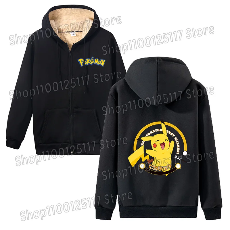 بوكيمون زمم سترة هوديي النساء الرجال الصوف معطف دافئ الشتاء مقنعين البلوز السراويل الرياضية ملابس خارجية الكبار جاكيتات الملابس