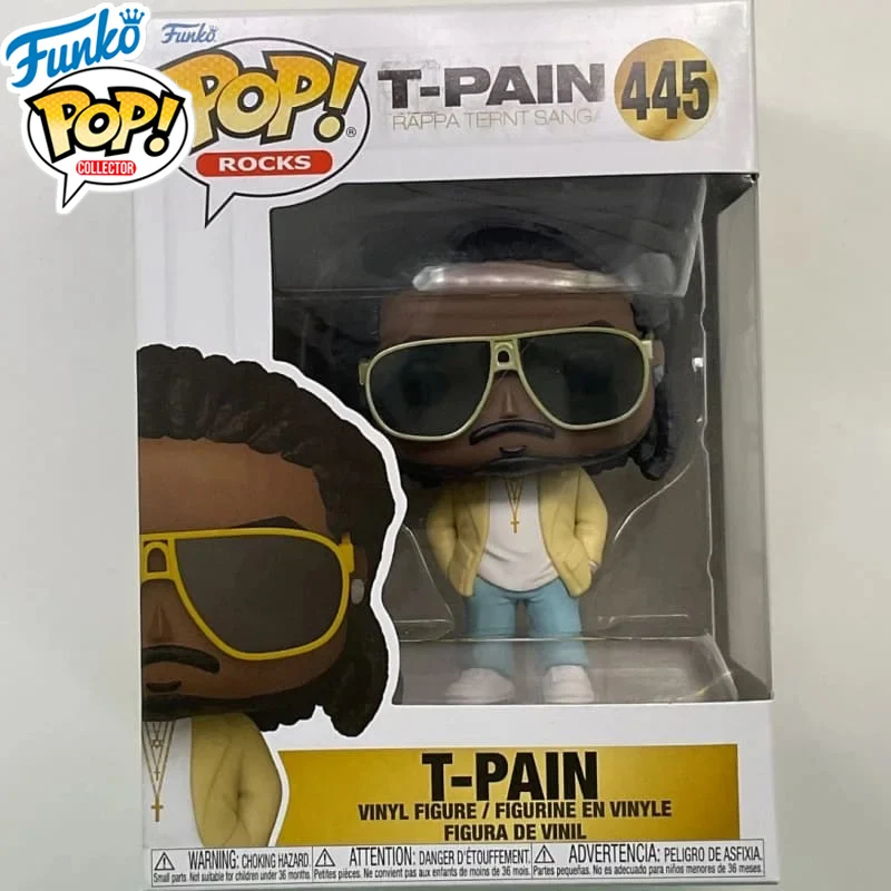 Funko Pop Original T-Pain Rappa Ternt Sanga Action Figure Anime Rocks #445 Star Desk Decor Toys Fan Collectible Gifts