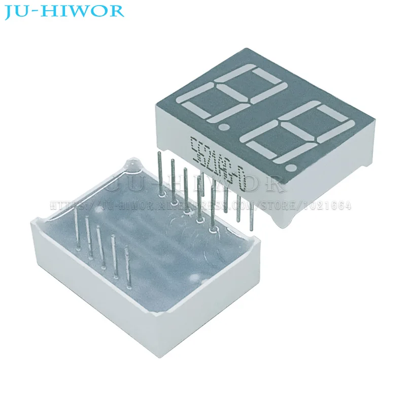 10pcs 0.56 inch 10Pins 5261AG 5261BG 2 Digit Bits 7 Segment Yellow-Green Chartreuse LED Digital Display Common Anode Cathode