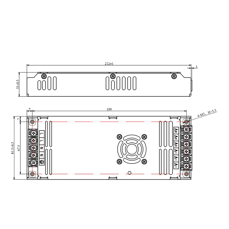 Chuanglian A-300AB-5 / AC 220V to 5V 60A 300W Power Supply Fan cooling For LED Display Screen