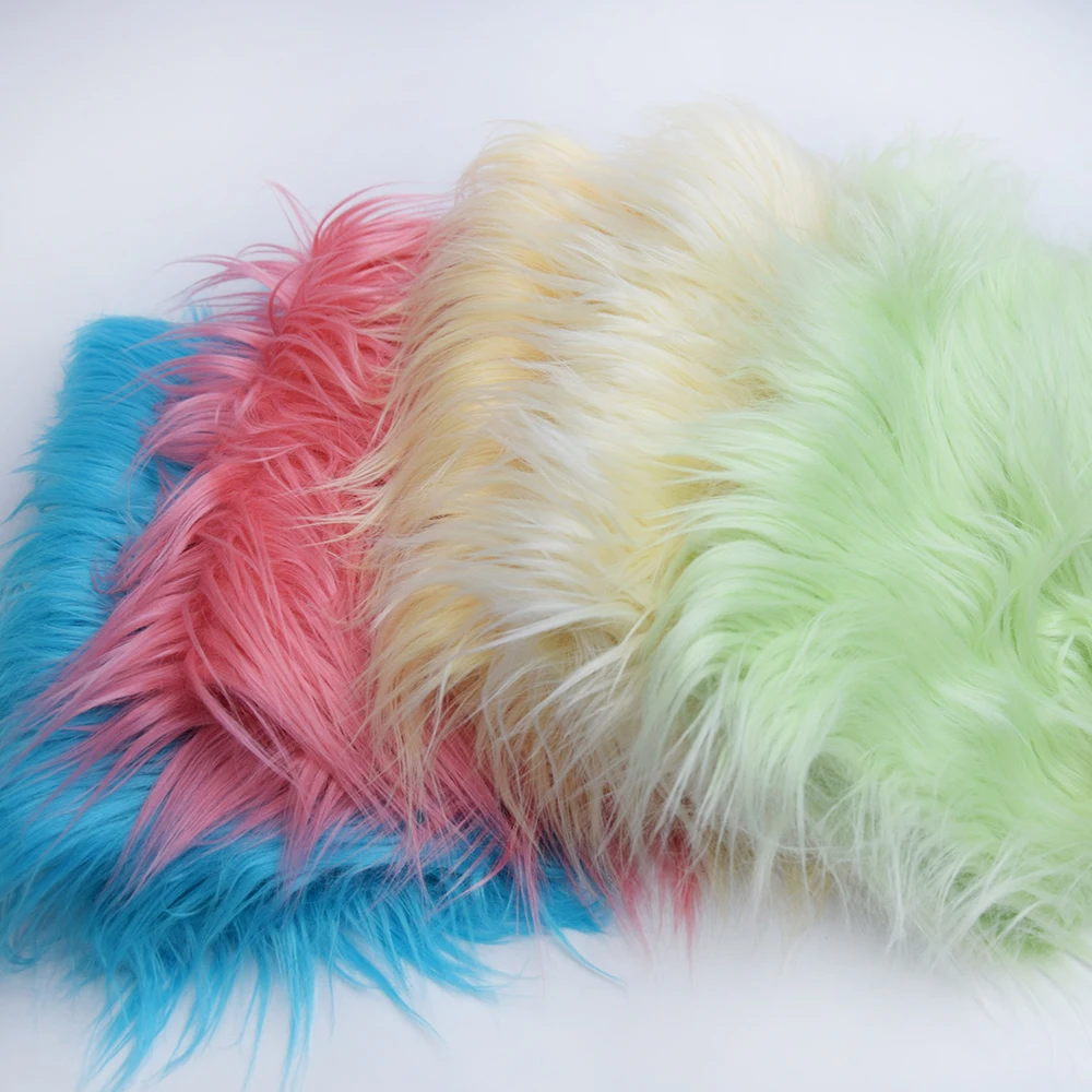 New Arrival Faux Fur Fabric 46 Colors 25x45cm 100% Polyester Fabric 8cm Soft  Long  Plush Handmade Doll/clothing Shaggy Fabric