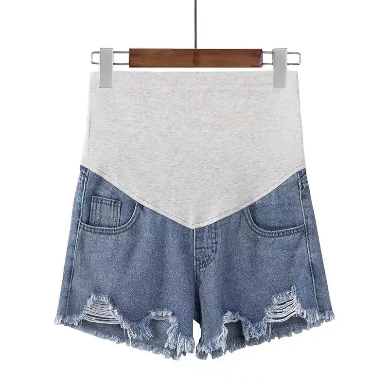 Maternity Denim Shorts Summer Thin Maternity Pants Summer Fashion Loose Large Size Leggings Trendy Moms Wear