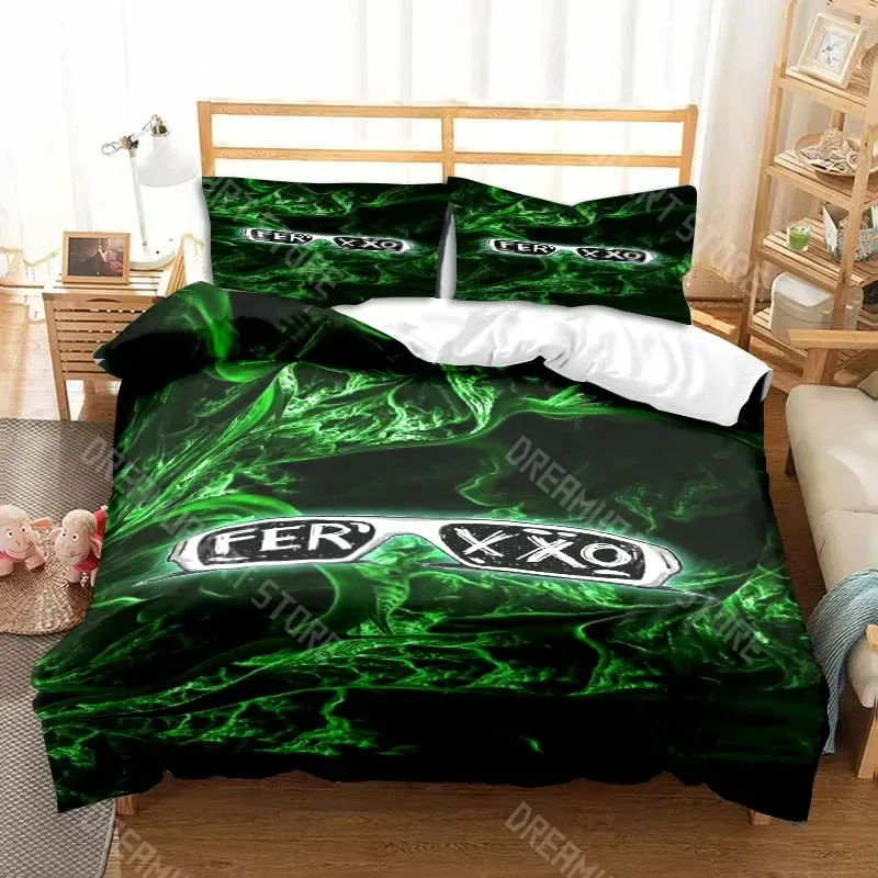 3D Printed Feid Ferxxo Rapper Bedding Set for Boys Girls Duvet Cover Pillowcase Twin Queen King Full Single Double Sizes