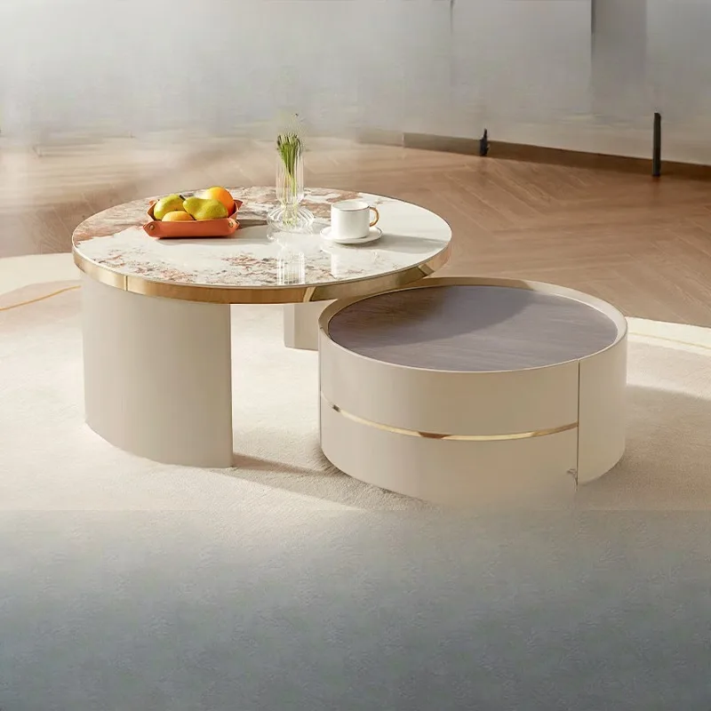 

Современный итальянский кофейный стол из каменной плиты, мебель для гостиной в стиле лёгкой роскоши