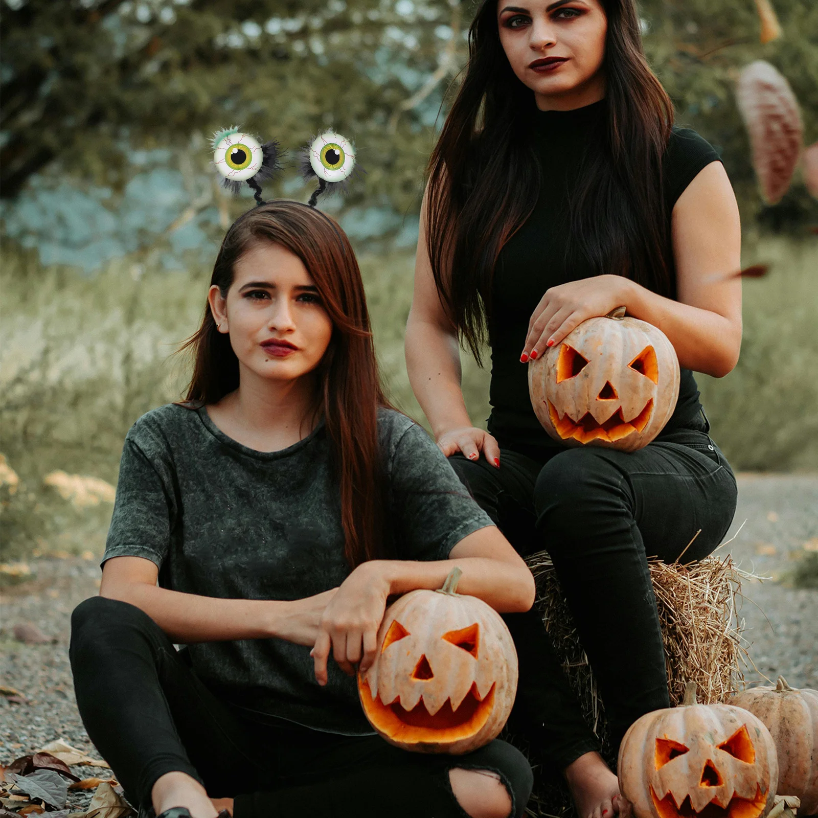 4 قطعة مقلة العين الكبيرة هالوين عقال العين الكرة مخيف زي حفلة إكسسوارات الشعر عقال مخيف دعامة الهالوين