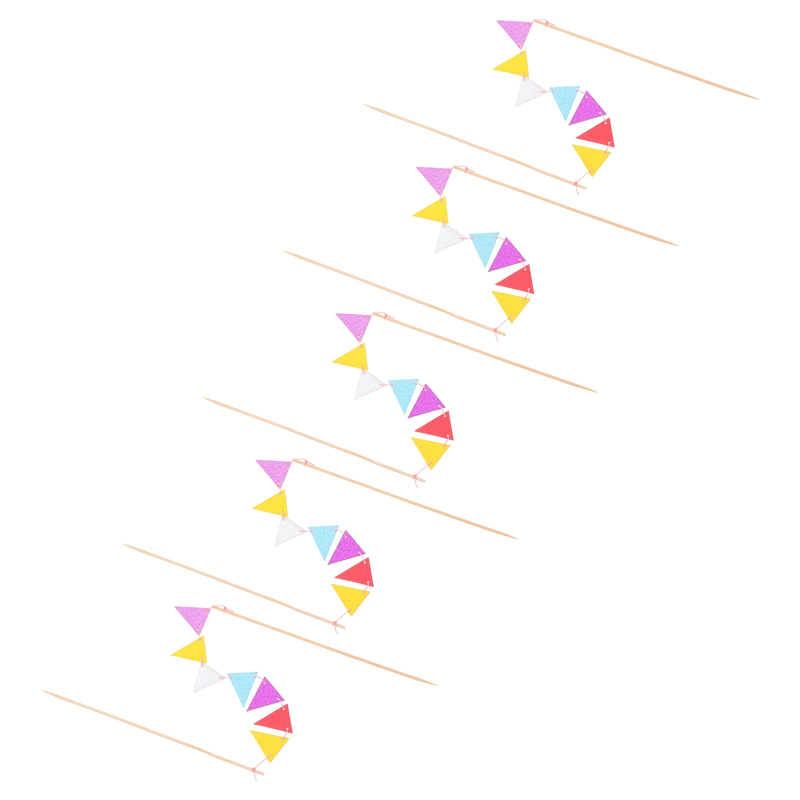 

5pcs Cake Flags Triangle Banner Decorations Picks Cupcake Ice Cream Food Toppers Cake Decoration Party Supplies