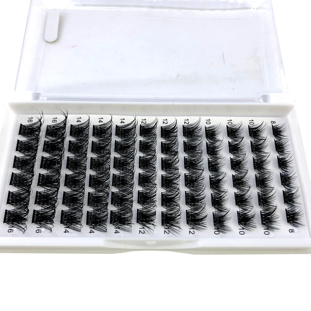 Mischfarbige russische Volumen-Wimpernsegmente, natürliche Wimpern, DIY-Cluster-Wimpern, Segmentwimpern, gemischte Größen, Regenbogen-Wimpern – Detail 11