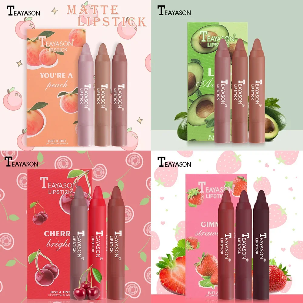 3PCS/SET Moisturizer Lipstick Pencil Pigments  Waterproof Long Lasting Velvet Matte Cosmetic Makeup Lip stick Pen