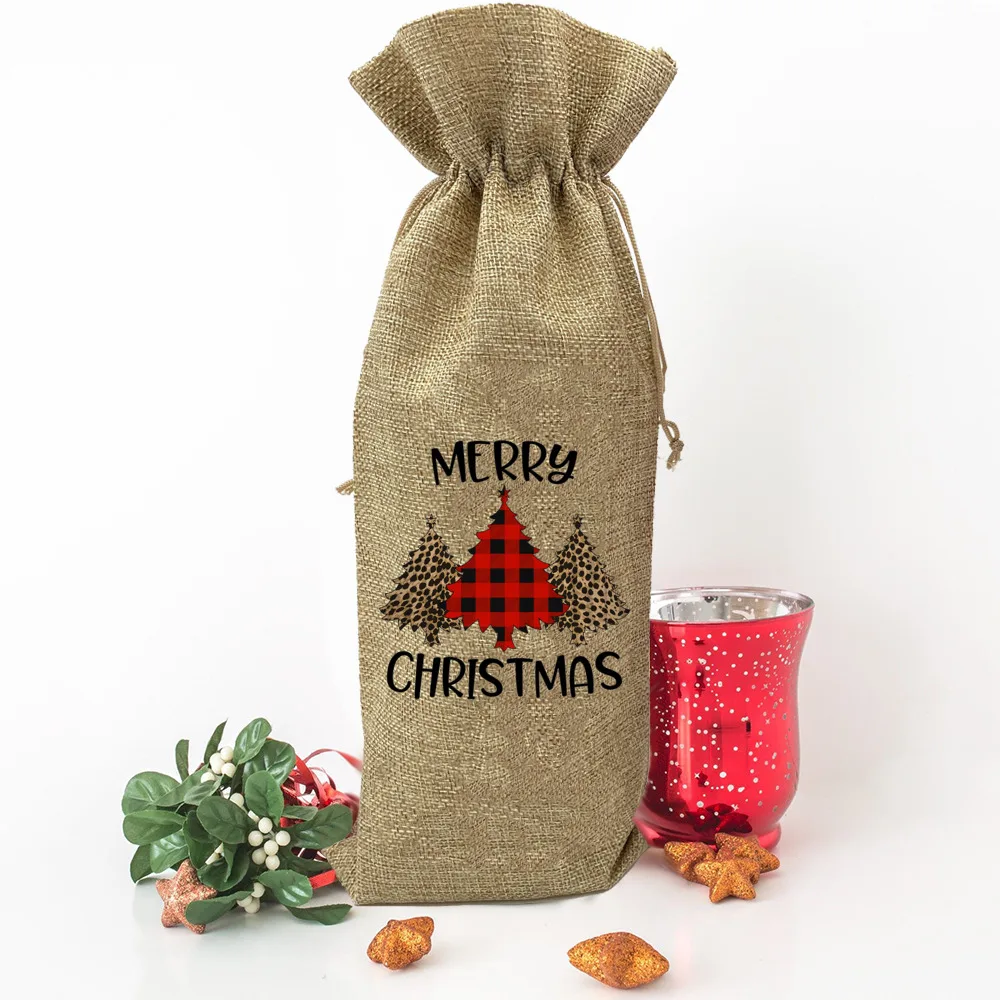 Merry Christmas Wine Bag Coworker Christmas Gifts Christmas Decoration Santa Bottle Dinner Party Xmas Table Bottle Bags