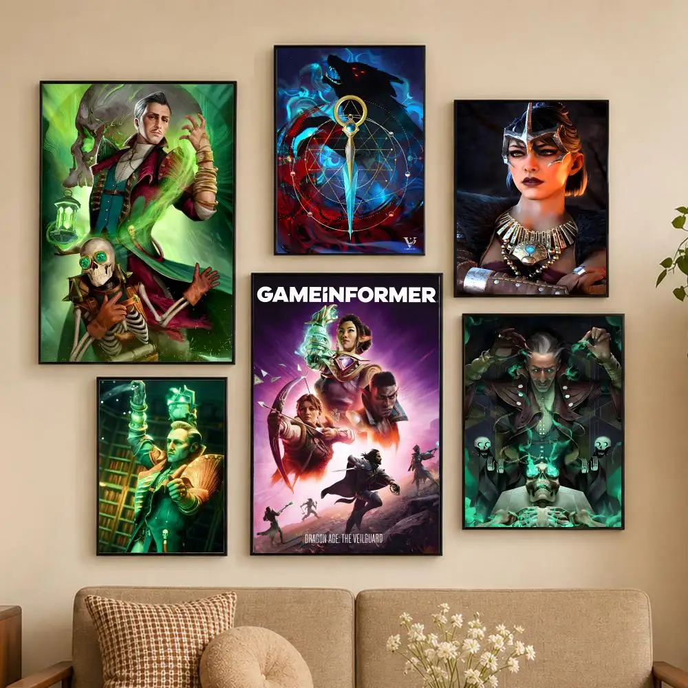 D-Dragon Age The Veilguard Poster Self-adhesive Waterproof Paper Stickers For Wall Decoration In Bedrooms And Bar Rooms