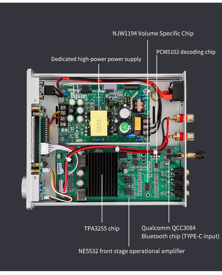 BRZHIFI 2025 nowy typ X30Z TPA3255 wysokiej mocy wzmacniacz cyfrowy HIFI BT 5.4 w pełni pilot