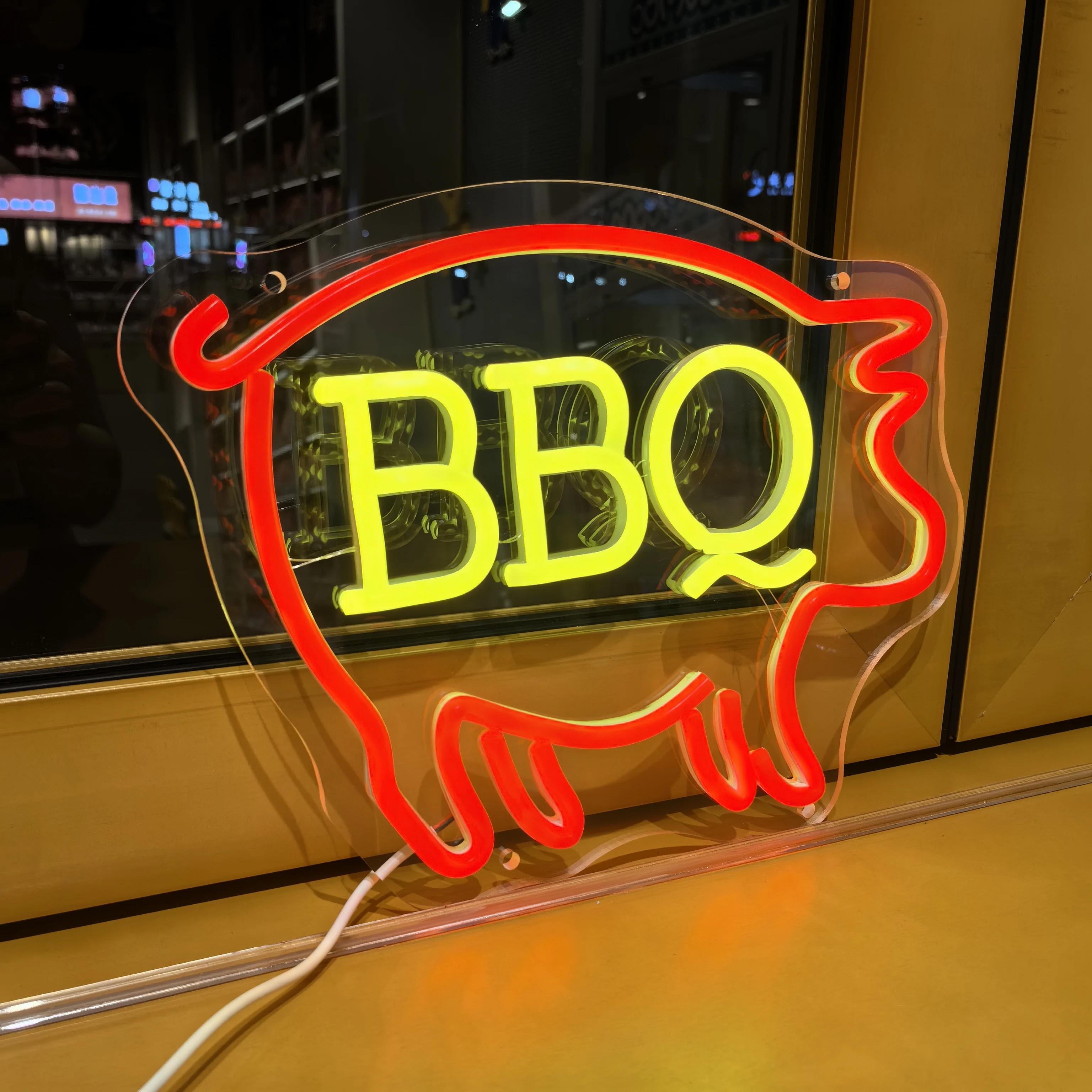 BBQ Neon Signs,Custom Neon Signs Bar Grill Restaurant Wall Decorations, LIght Up Wall Art, Food Store Bar Sign