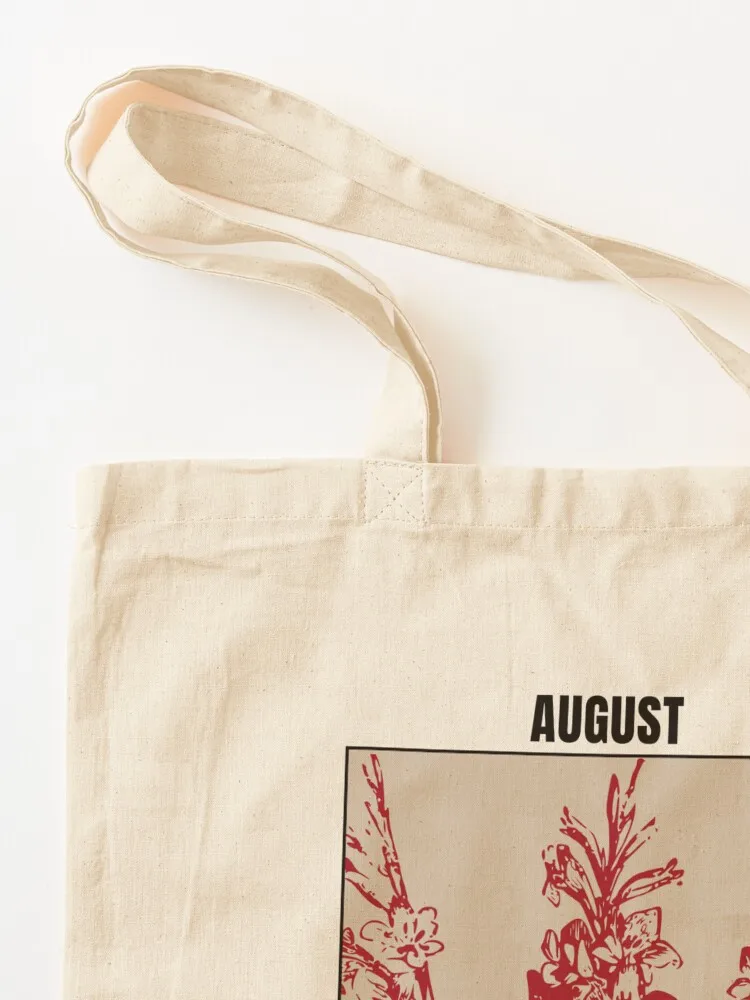 Red gladiolus august birth flower Tote Bag foldable reusable bag university shopper bag canvas shopping Beach