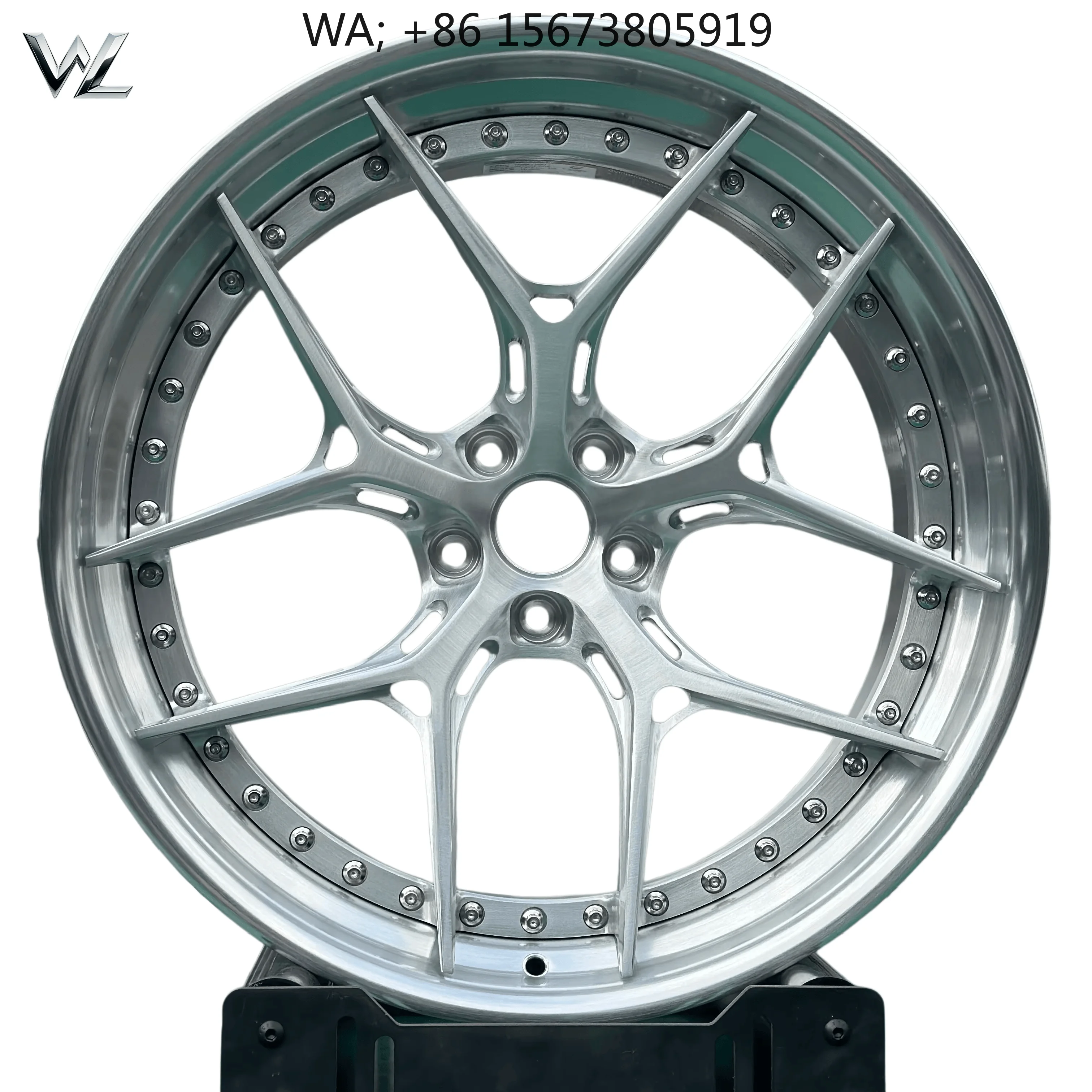 

New Walle Wheels Custom Size 2-Piece Forged Aluminium Alloy 6061-T6 Brushed Face Polished Lip Deep Concave Rims