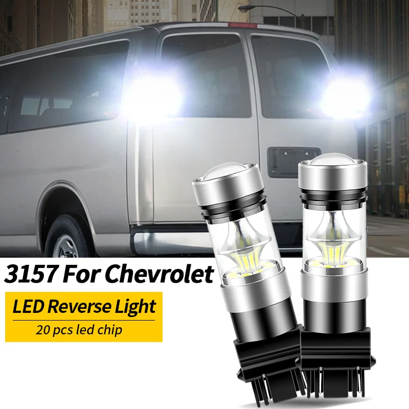 2x LED Reverse Light Lamp 3157 3156 For Chevrolet Blazer Camaro Cavalier Corvette Malibu Tahoe Colorado Volt Orlando Trailblazer