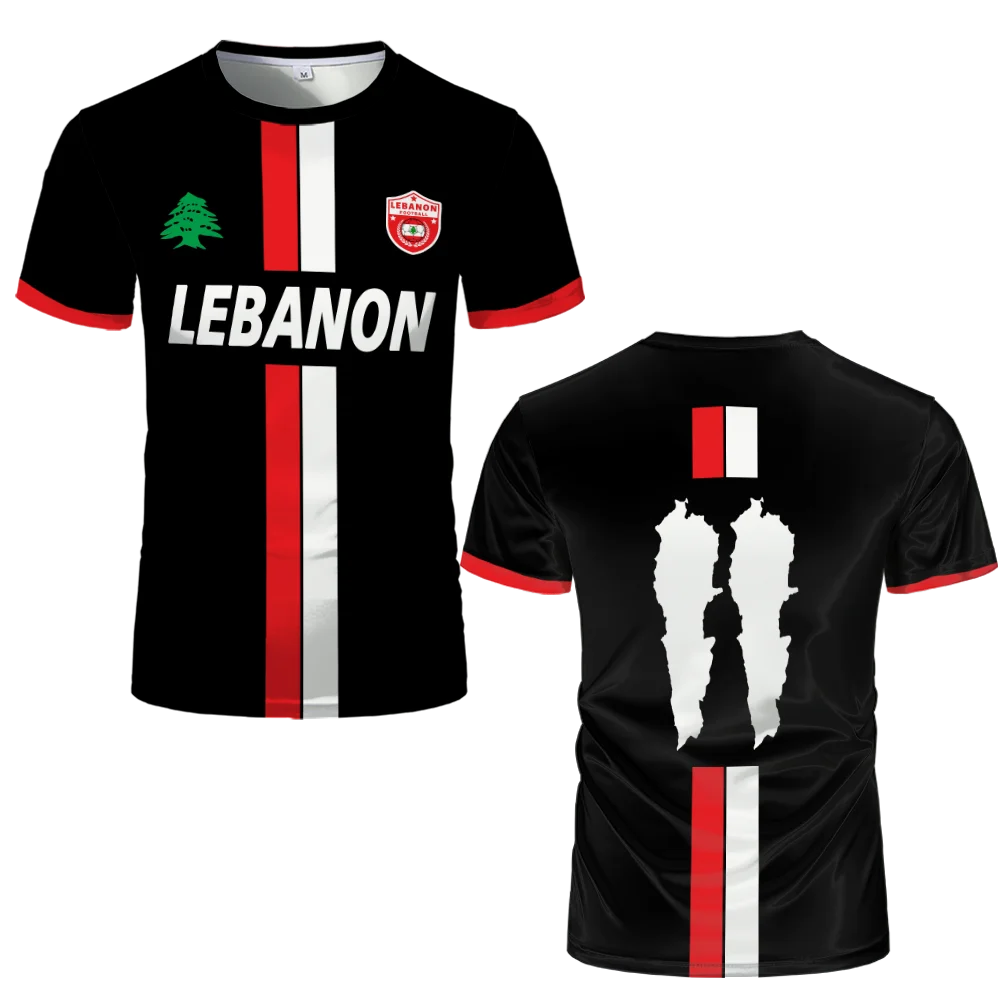 Lebanon Football Jersey T Shirts Adult & Kids Light Luxury Digital Printed Sports Soccer Uniforms Men\'s Lebanese Flag Clothing