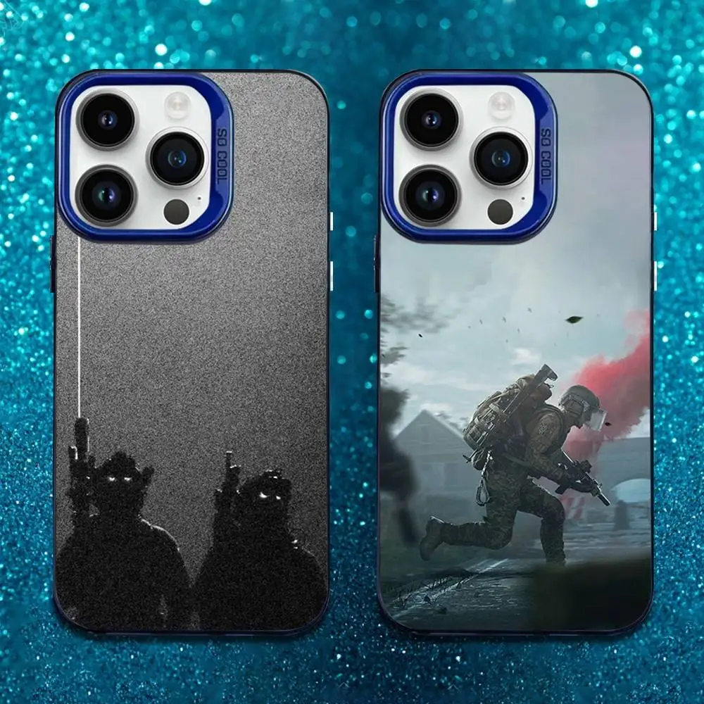 

Game E-Escape From T-Tarkov Phone Case For iPhone 16,15,14,13,12,11,Mini,XS,Pro,SE,MAX Blue Matte Silicone Cover